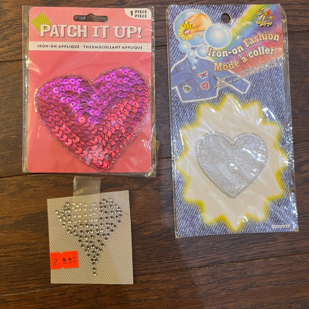 5 Heart Iron on Patches
